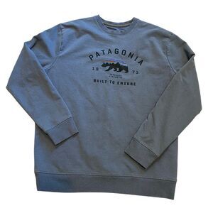 Patagonia Men's Arched Fitz Roy Bear Uprisal Crew Sweatshirt in a light blue col